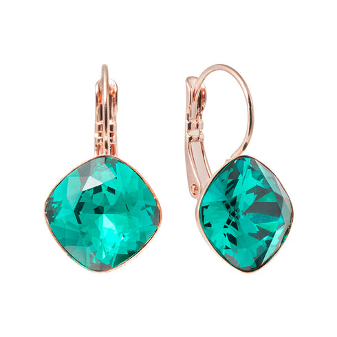 Auskarai „Apakintas Spindesys IV (Smaragdas)“ su Swarovski™ kristalais